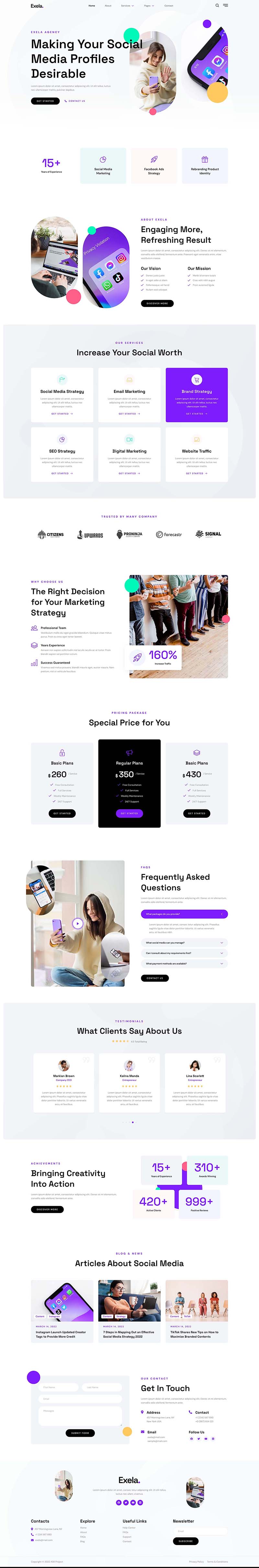 Home — Exela - Social Media Marketing Agency Elementor Template