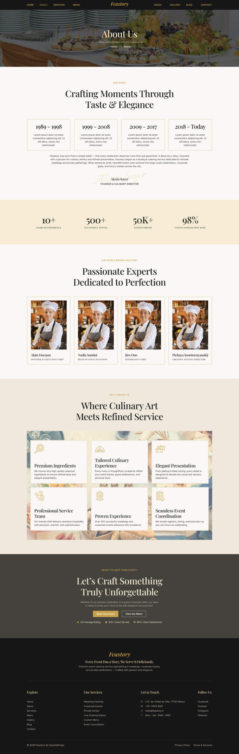 About — Feastory - Event Catering Service Elementor Template