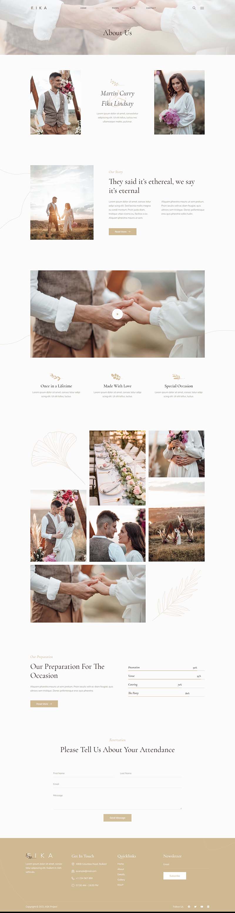 About — Fika - Wedding & Wedding Planner Elementor Template