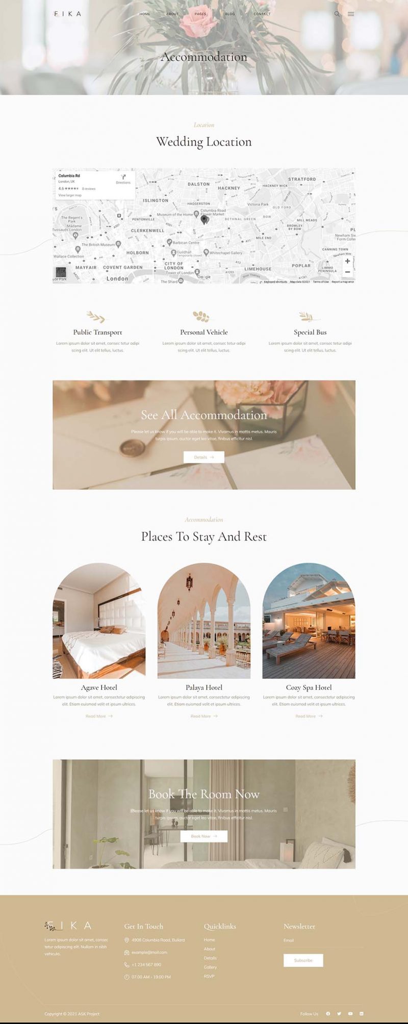 Accommodation — Fika - Wedding & Wedding Planner Elementor Template