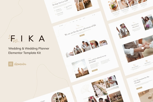 Fika - Wedding & Wedding Planner Elementor Template — Elementor template kit cover
