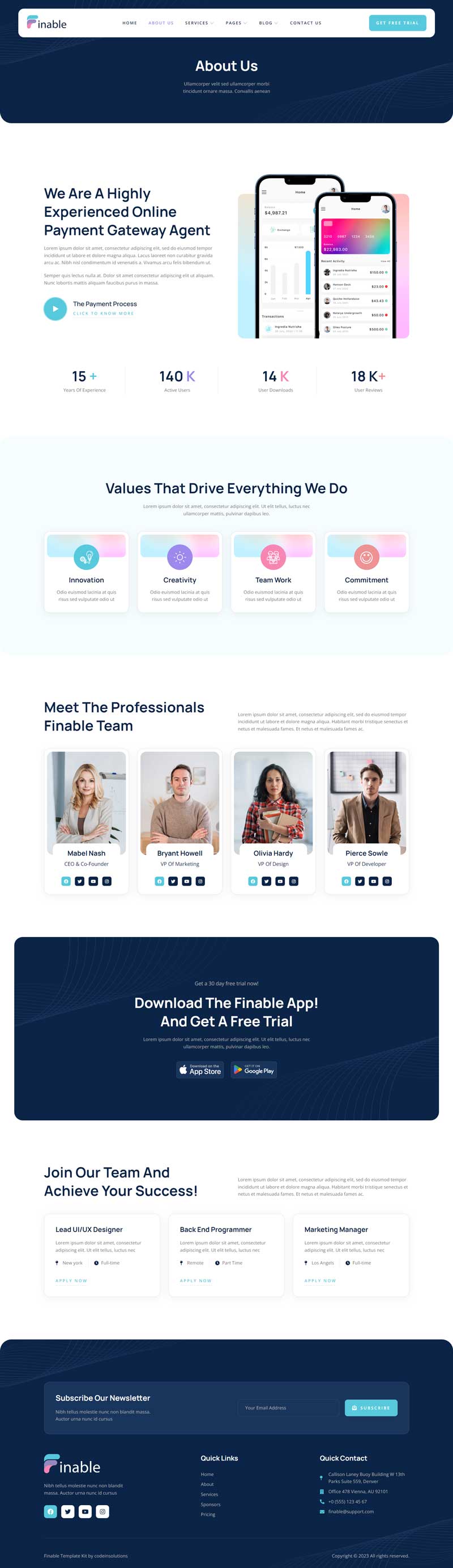 About Us — Finable - Online Payment Gateway & Fintech Elementor Template