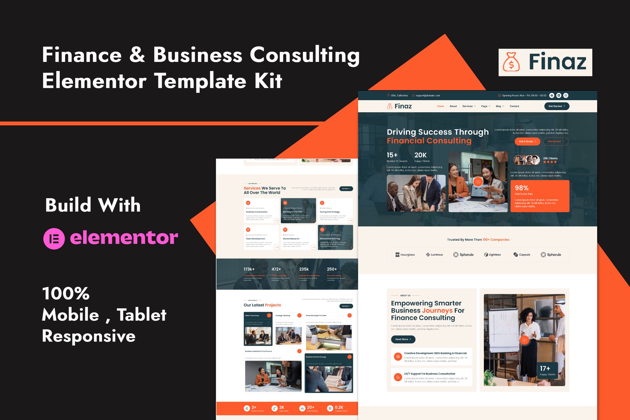 Finaz - Finance & Business Consulting Elementor Template — Elementor template kit cover