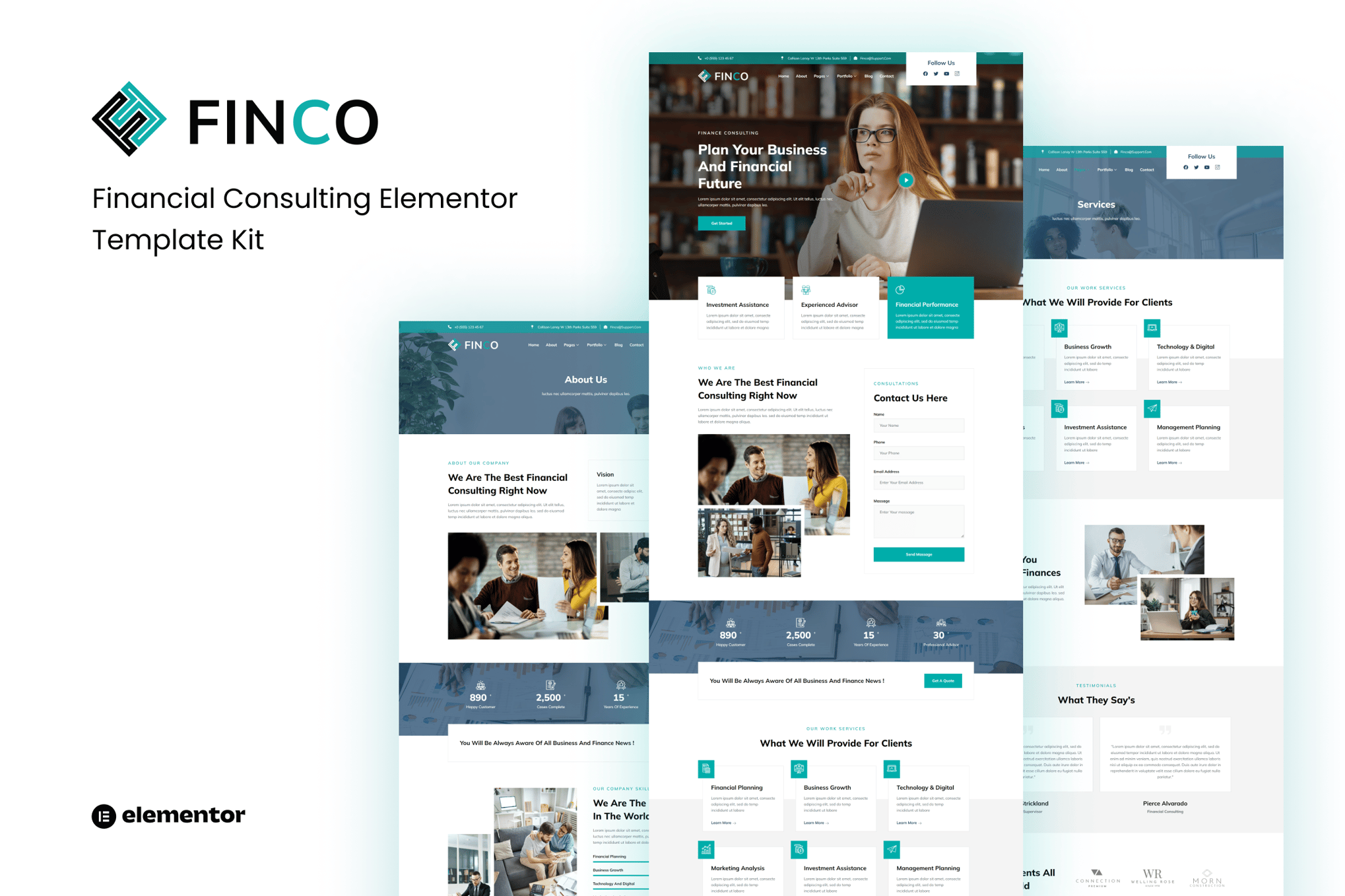 Finco - Financial Consulting Elementor Template — Elementor template kit cover