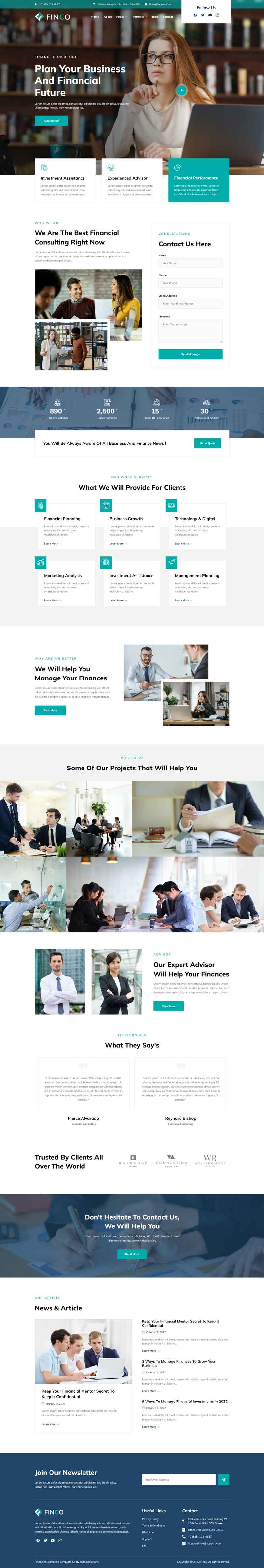 Home — Finco - Financial Consulting Elementor Template