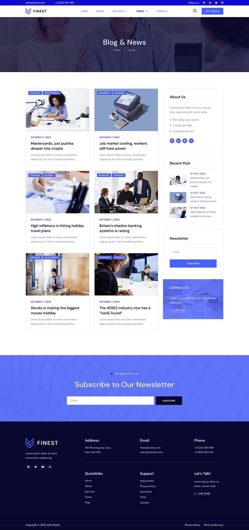Blog — Finest - Financial & Tax Advisor Elementor Template