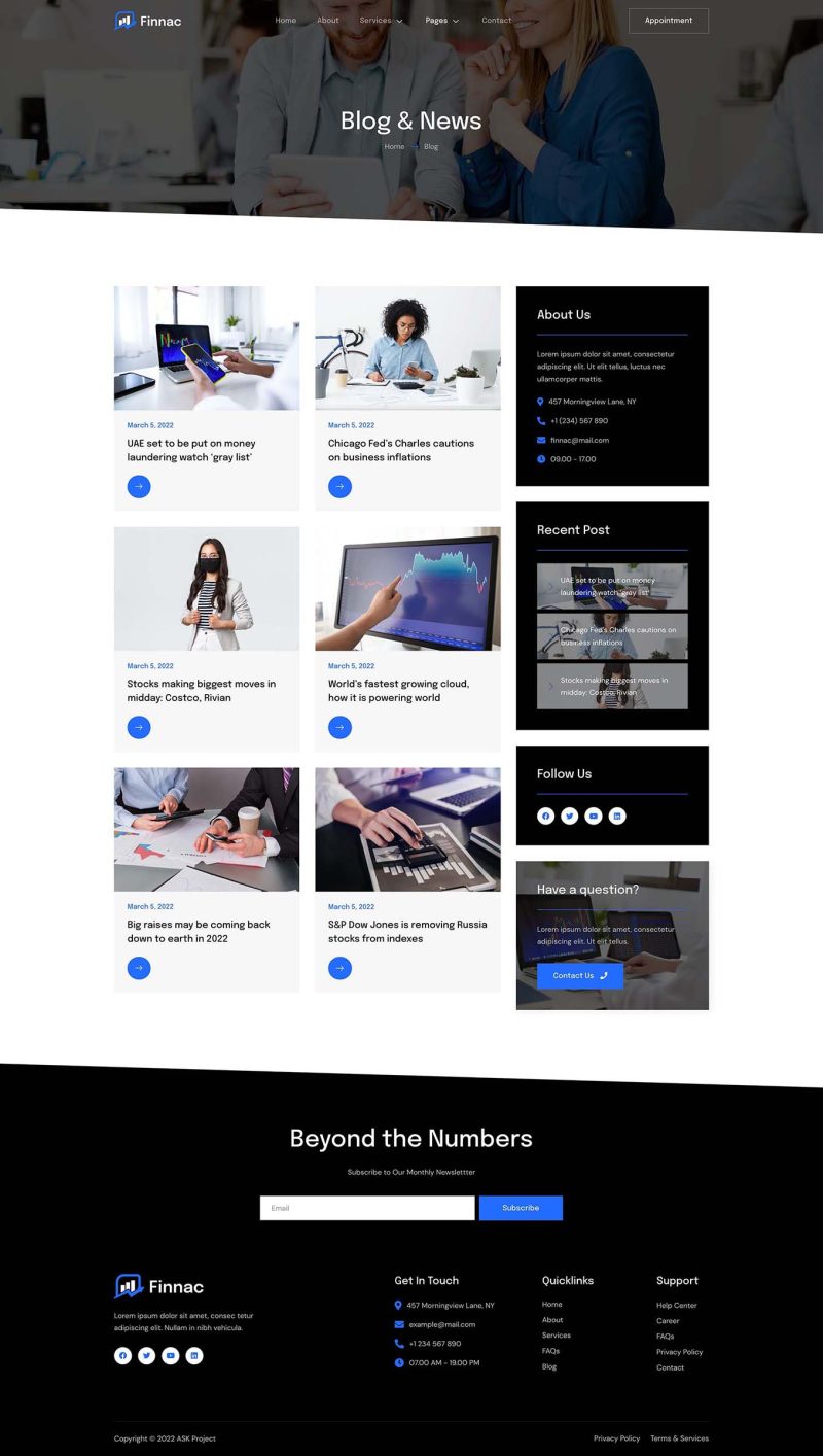 Blog — Finnac - Accounting & Finance Consulting Elementor Template