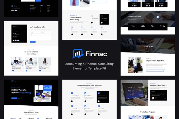 Finnac - Accounting & Finance Consulting Elementor Template — Elementor template kit cover