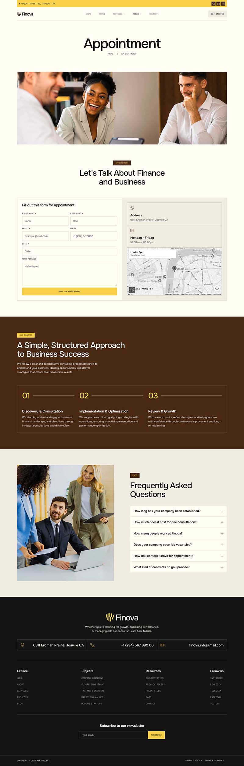 Appointment — Finova - Business and Finance Consulting Elementor Template