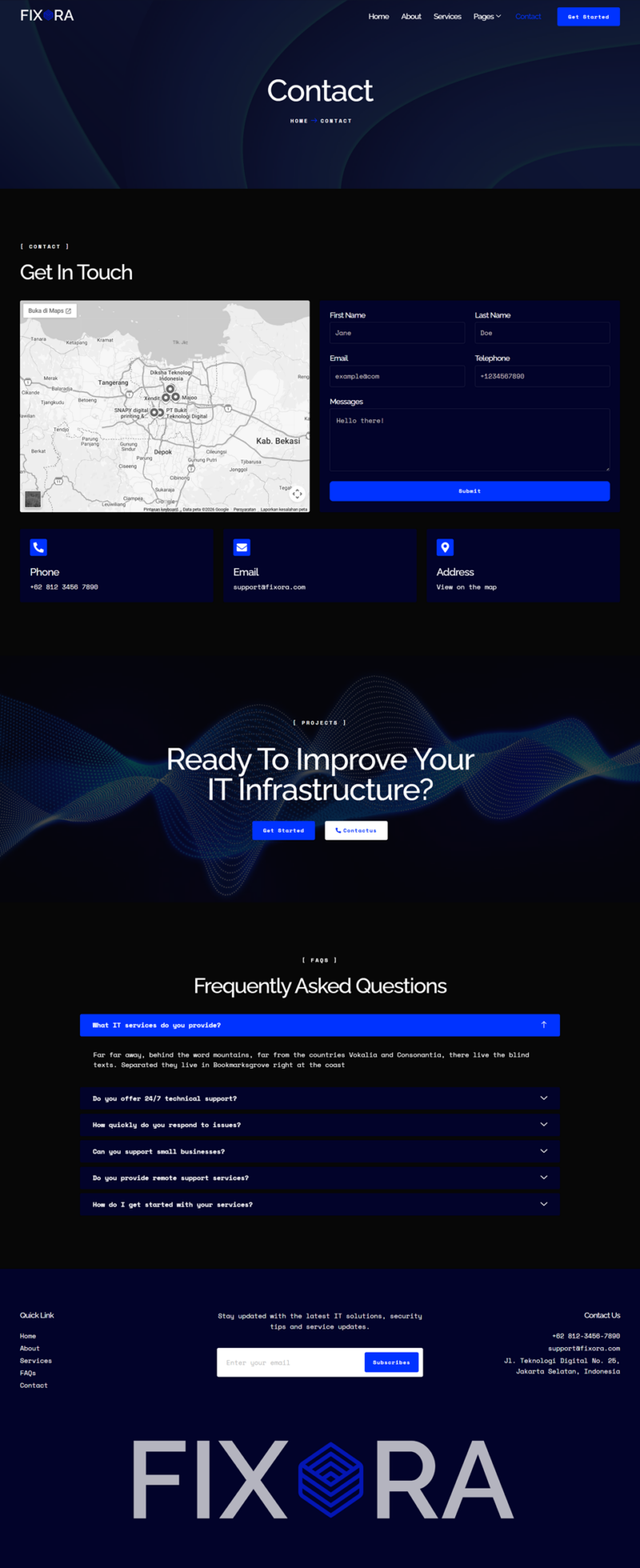 Contact — Fixora - IT Service & Support Elementor Template