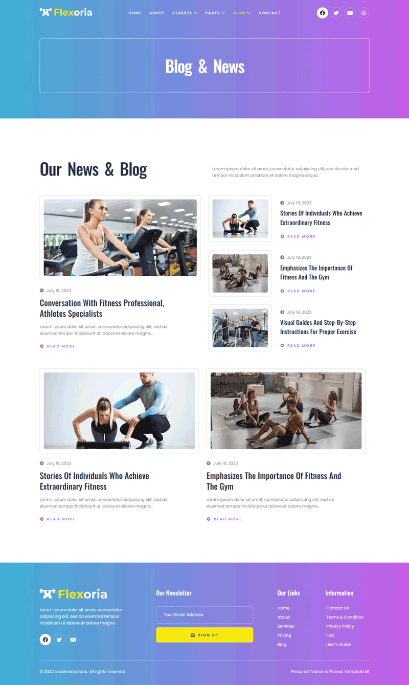 Blog — Flexoria - Personal Trainer & Fitness Elementor Template