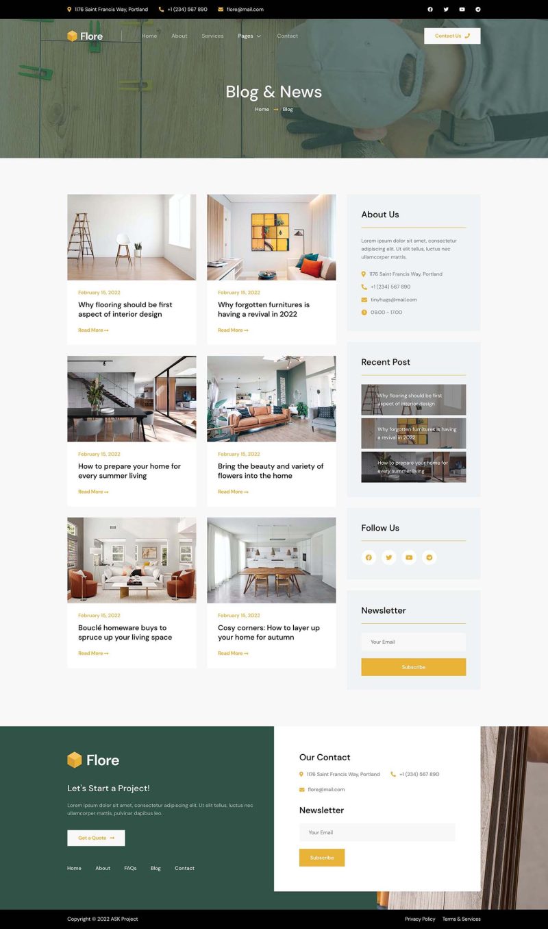 Blog — Flore - Flooring & Tiling Services Elementor Template