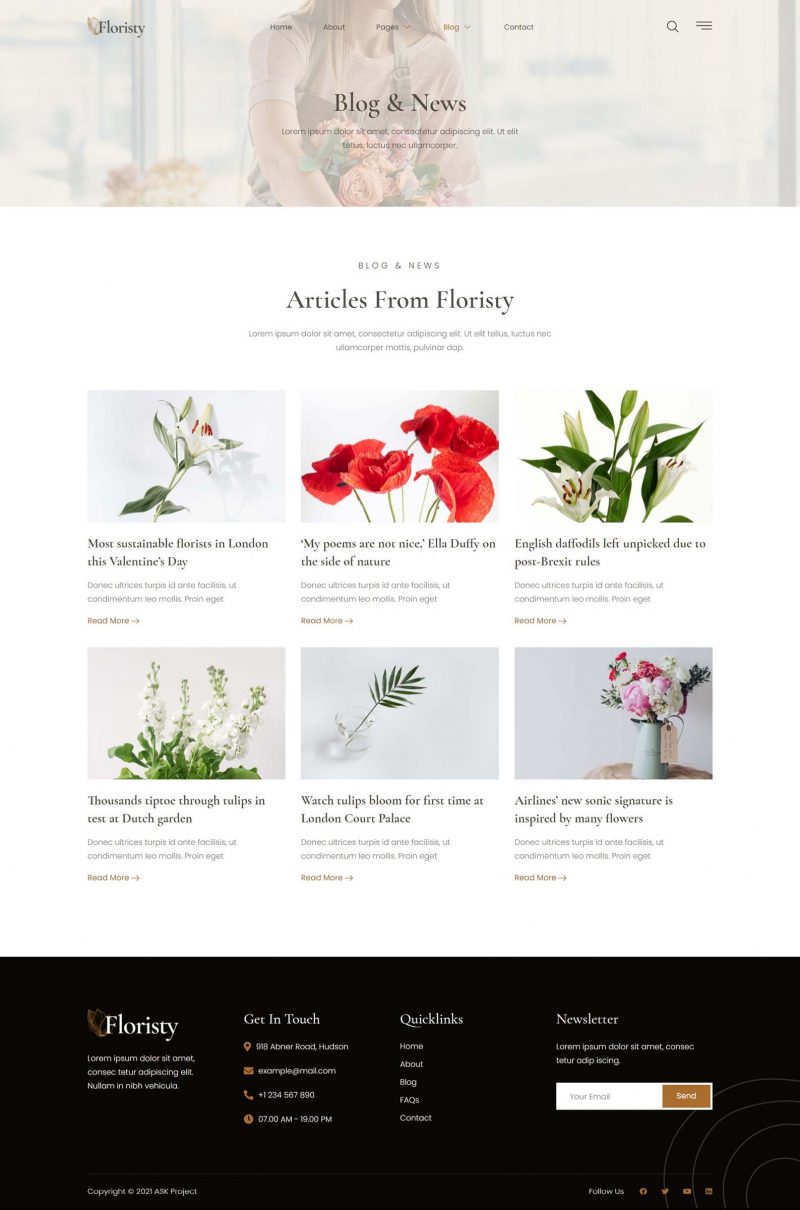 Blog — Floristy - Florist & Flower Boutique Elementor Template
