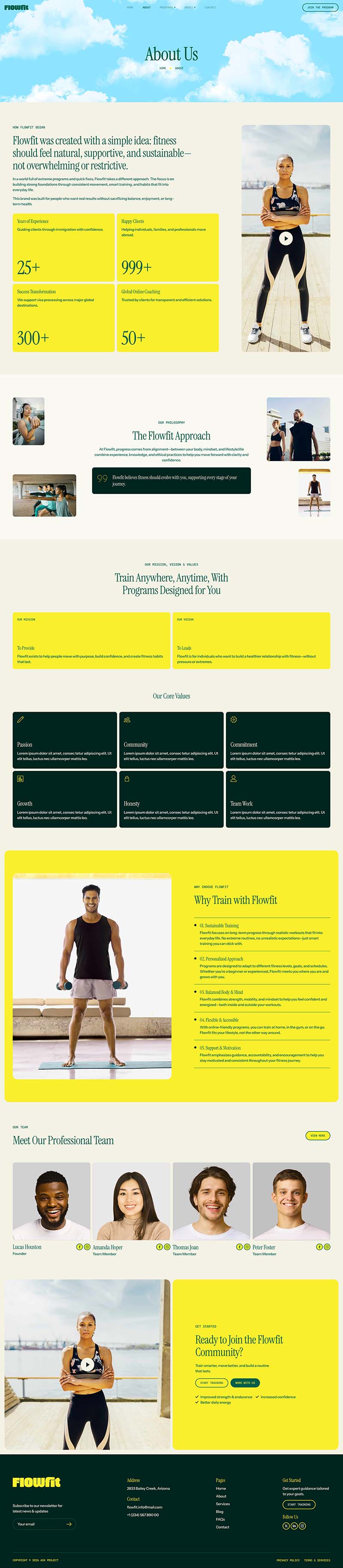 About — Flowfit - Fitness Influencer & Coach Brand Elementor Template