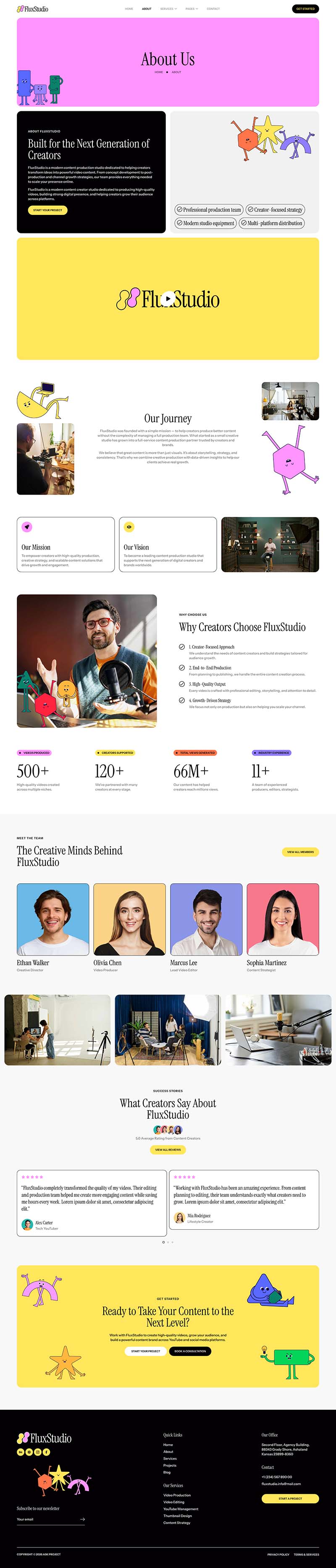 About — FluxStudio - Content Creator Studio Elementor Template