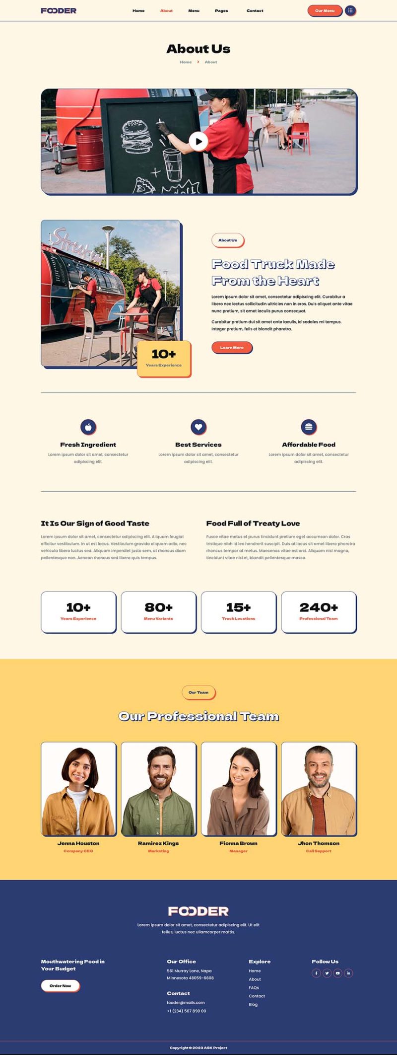 About — Fooder - Food Truck & Street Food Elementor Template