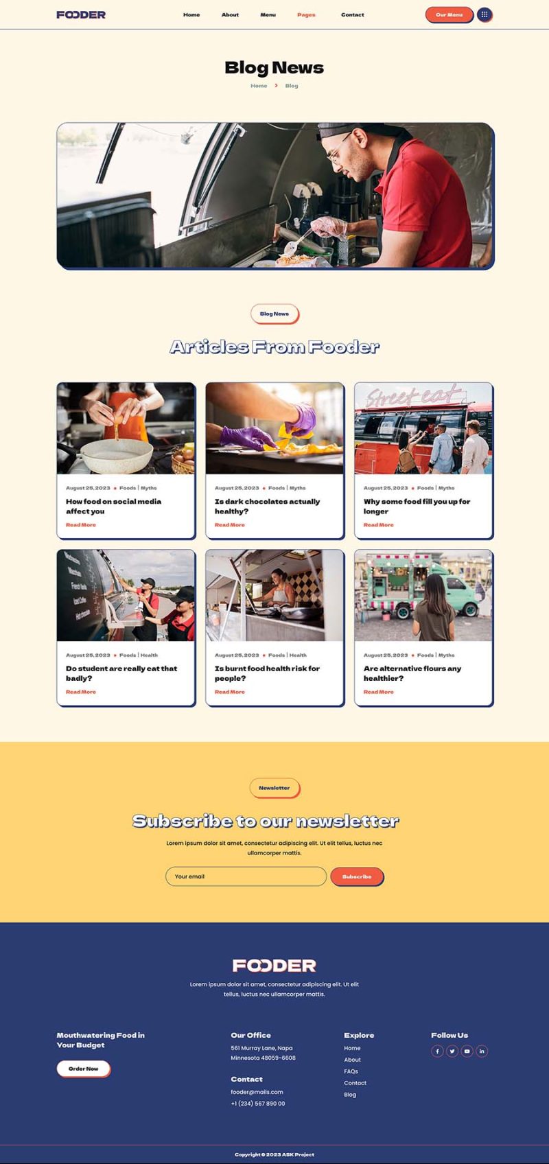 Blog — Fooder - Food Truck & Street Food Elementor Template