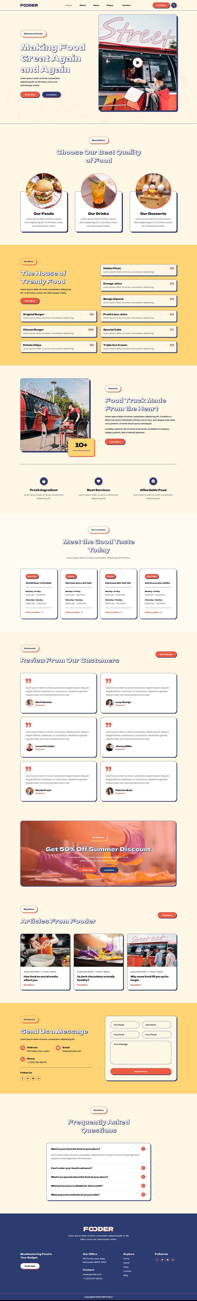 Home — Fooder - Food Truck & Street Food Elementor Template