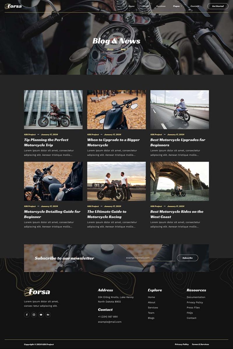 Blog — Forsa - Custom Motorcycle Garage Elementor Template