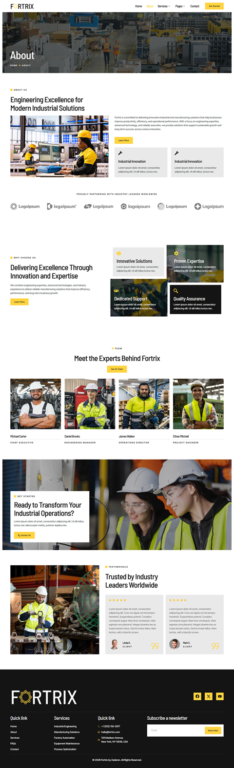 About — Fortrix - Industrial & Manufacturing Elementor Template