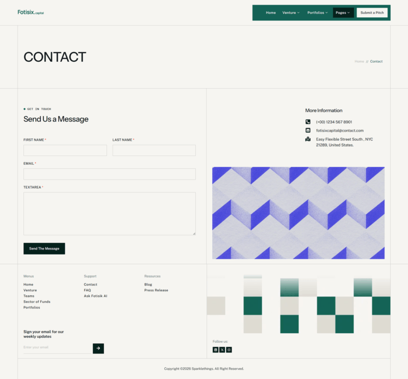 Contact — Fotisix - Venture Capital & Investment Elementor Template
