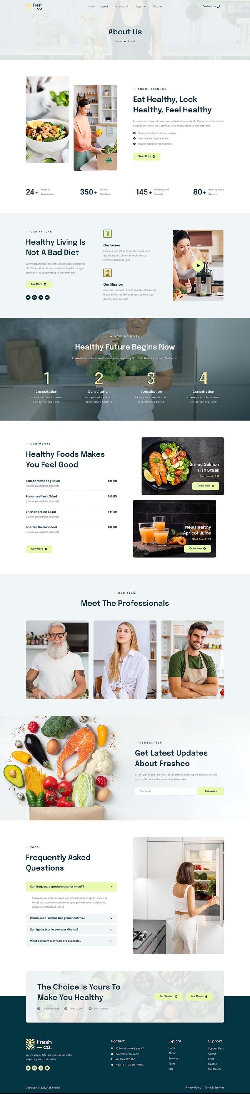 About — Freshco - Healthy Food & Nutrition Service Elementor Template