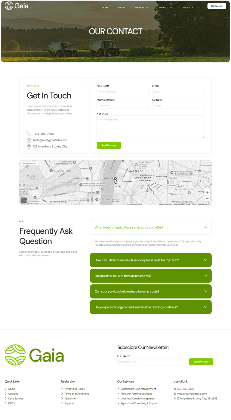 Contact — Gaia - Agriculture & Organic Farming Elementor Template