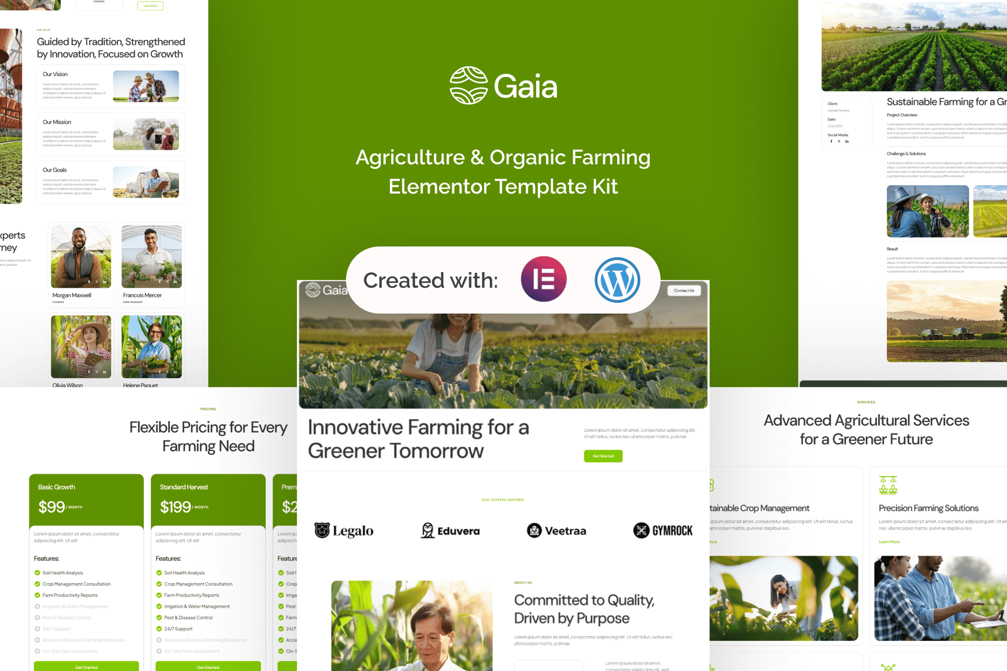 Gaia - Agriculture & Organic Farming Elementor Template — Elementor template kit cover
