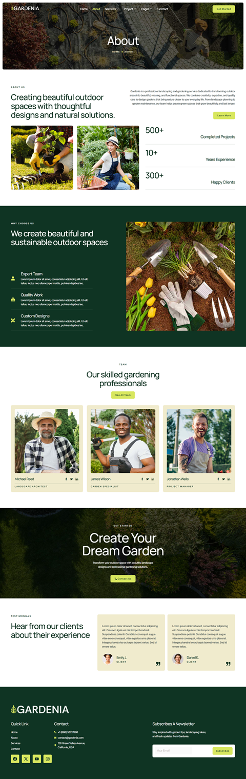 About — Gardenia - Landscaping & Gardening Elementor Template