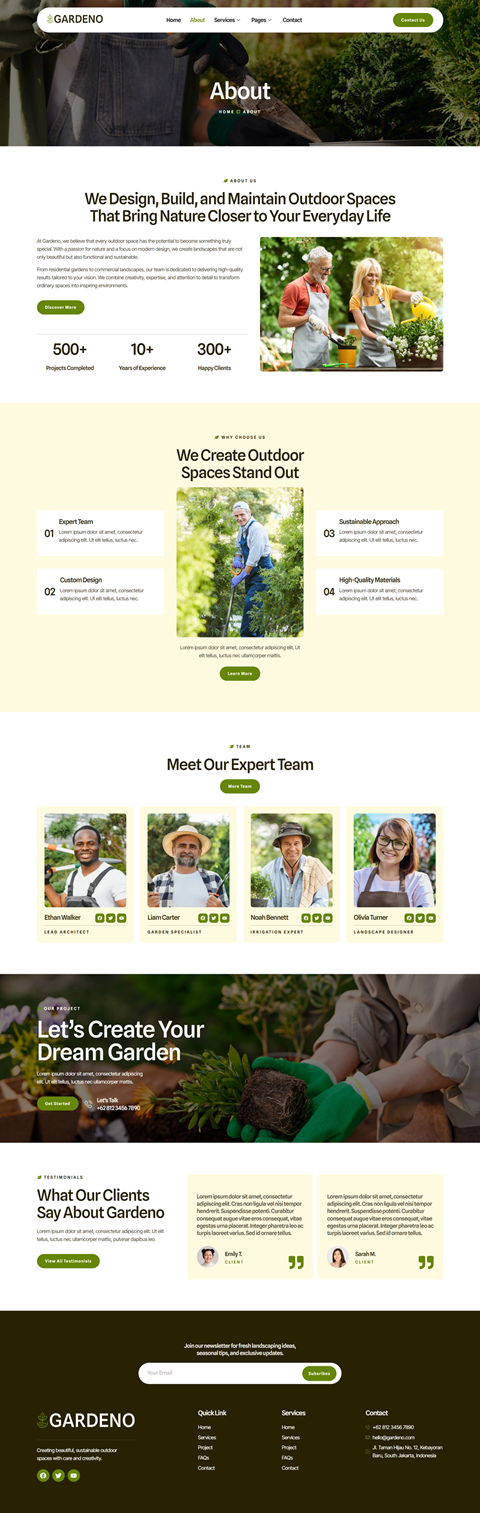 About — Gardeno - Landscaping & Gardening Elementor Template