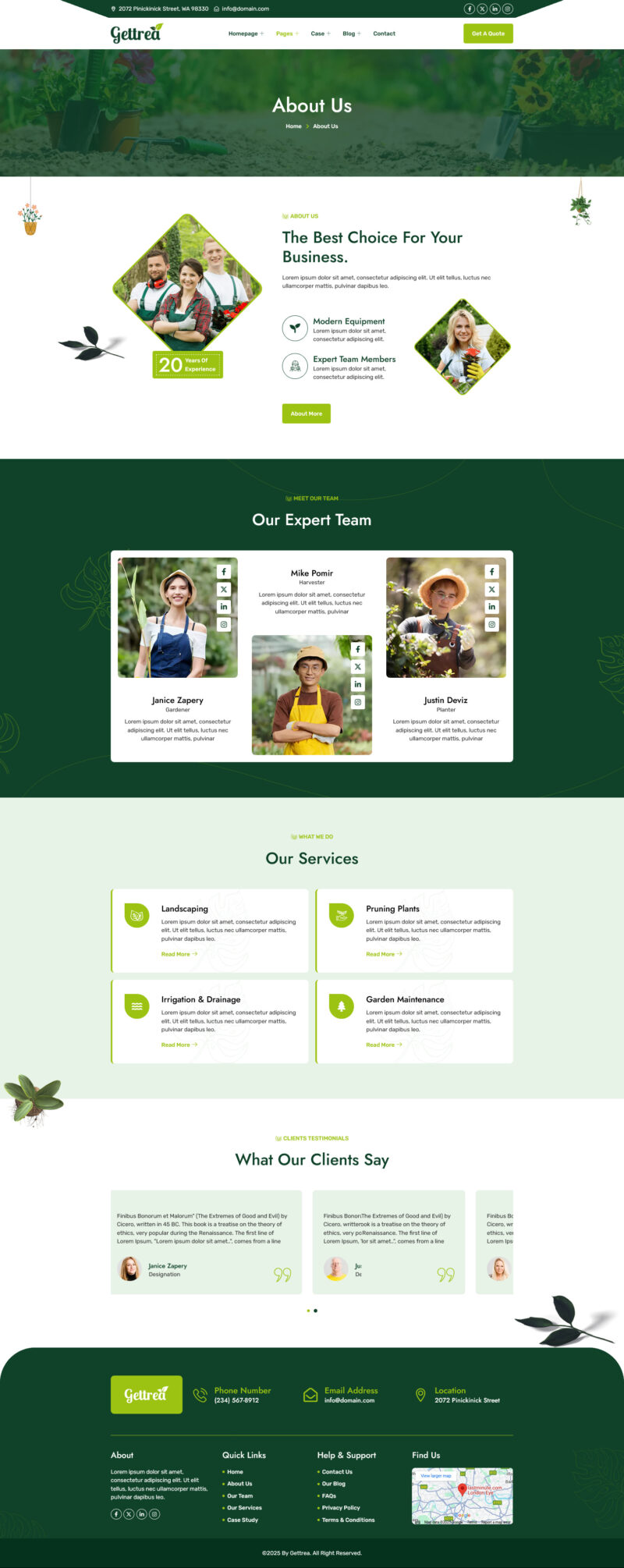 About Us — Gettrea - Gardening & Landscaping Elementor Template
