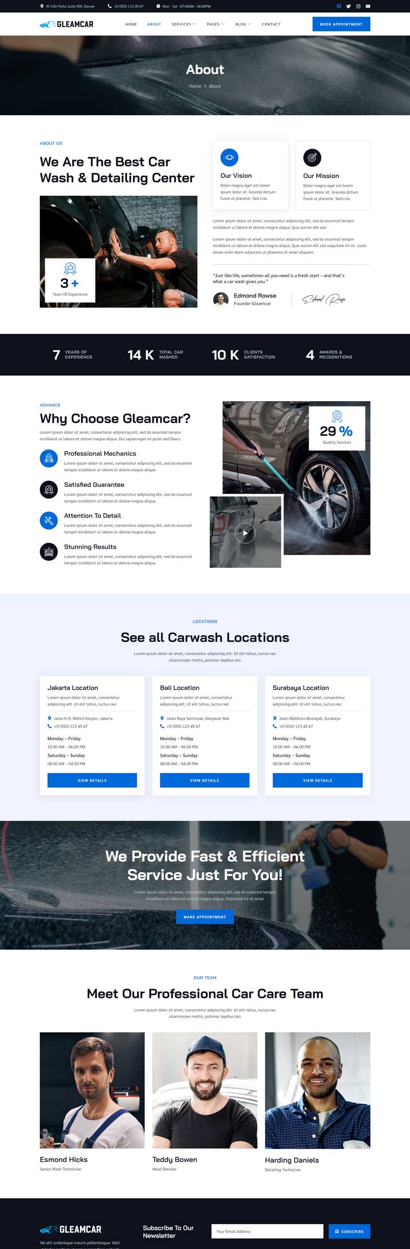 About — Gleamcar - Car Wash & Detailing Service Elementor Template