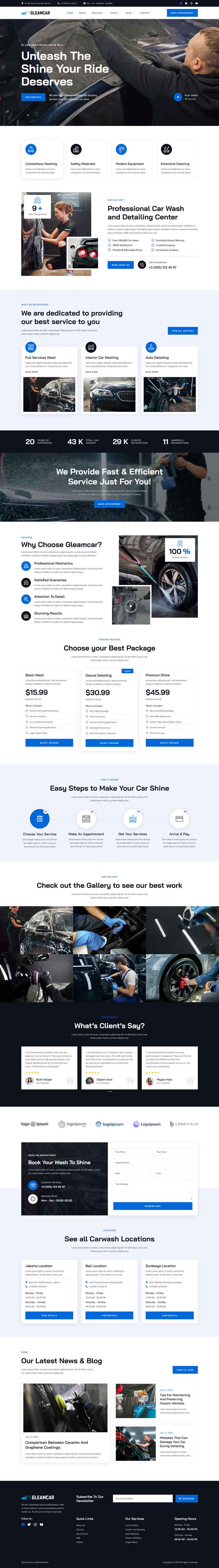 Home — Gleamcar - Car Wash & Detailing Service Elementor Template