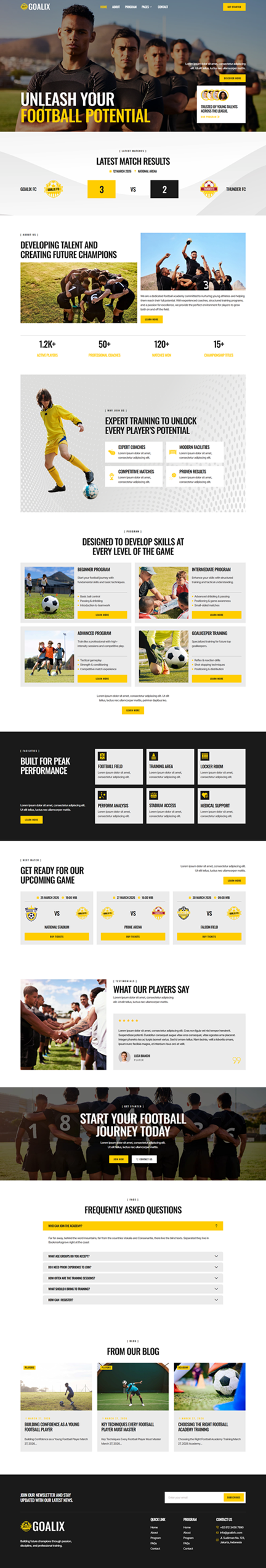 Home — Goalix - Football Team & Sports Academy Elementor Template