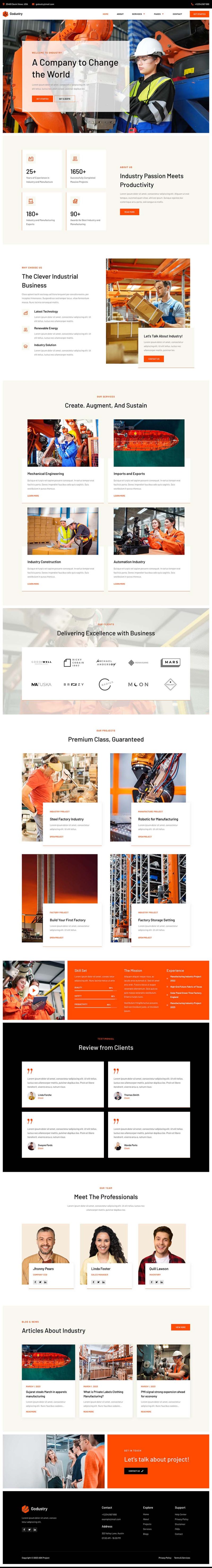 Home — Godustry - Industry & Manufacturing Elementor Template