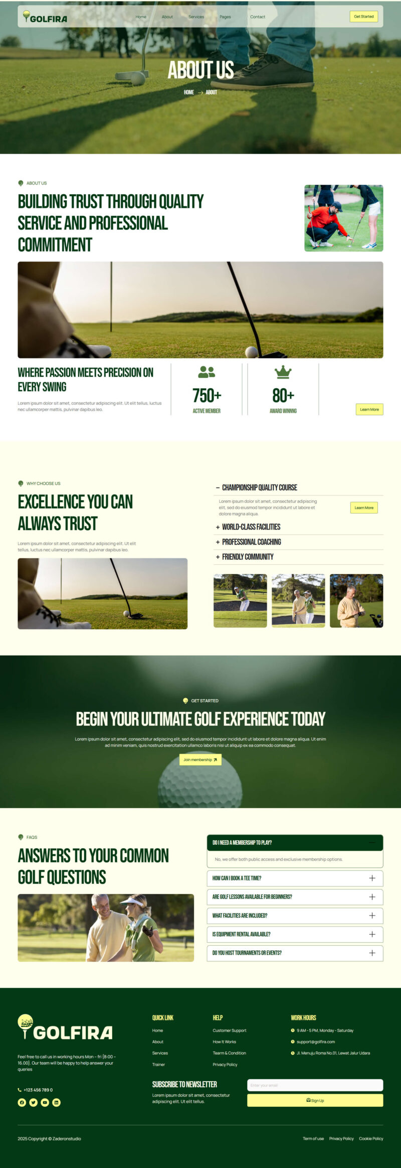 About — Golfira - Golf Club & Course Elementor Template