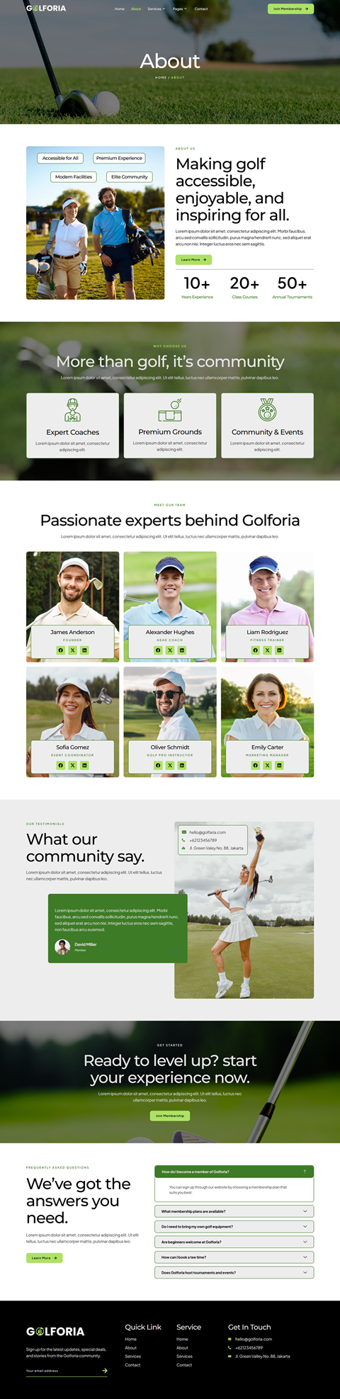 About — Golforia - Golf Club & Course Elementor Template