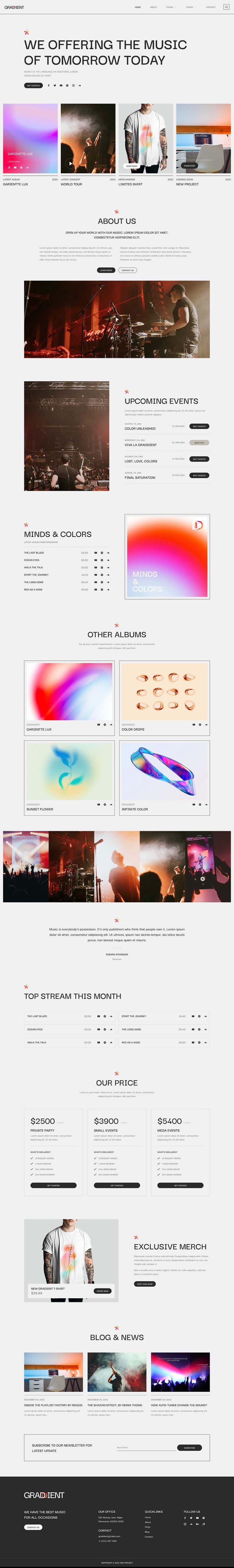 Home — Graddient - Music Band & Musician Elementor Template