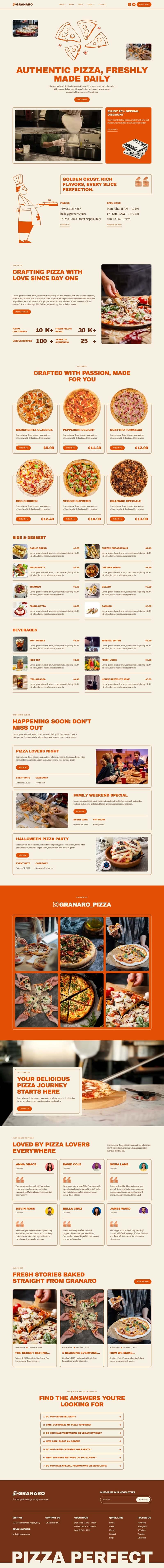 Home — Granaro - Pizza Restaurant & Fast Food Elementor Template