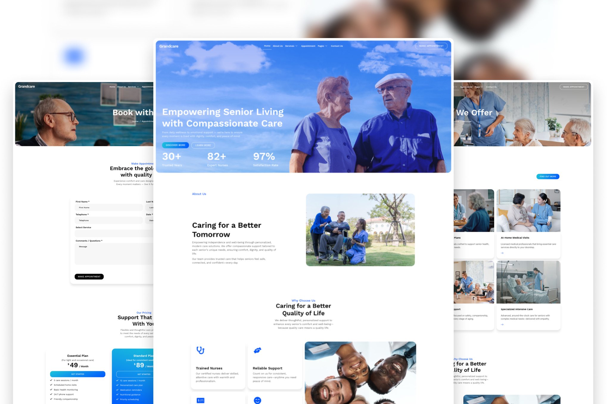Grandcare - Residential Care Elementor Template — Elementor template kit cover