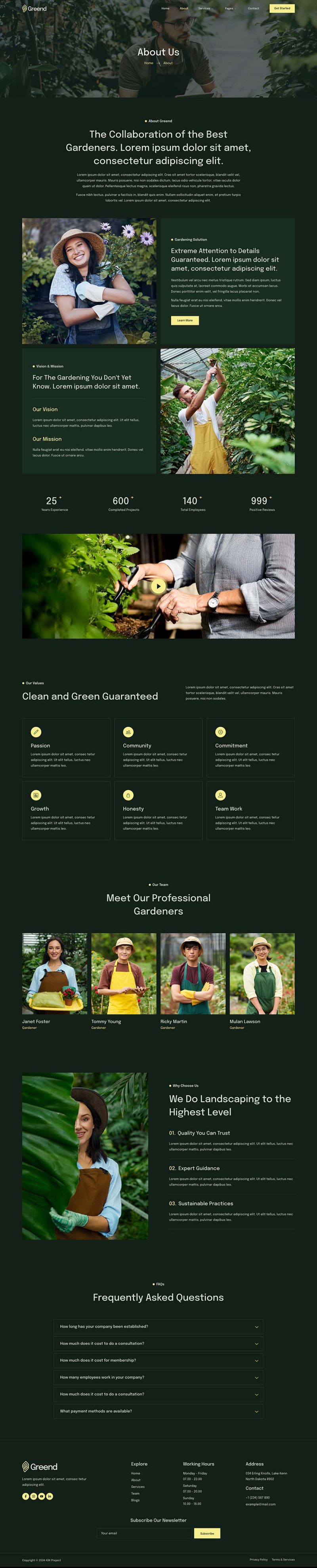 About — Greend - Gardening & Landscape Service Elementor Template
