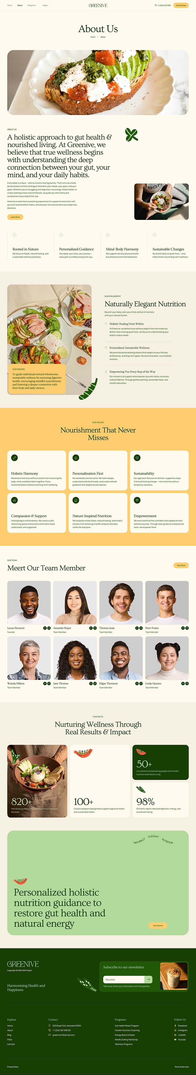 About — Greenive - Holistic Nutritionist & Gut Health Elementor Template