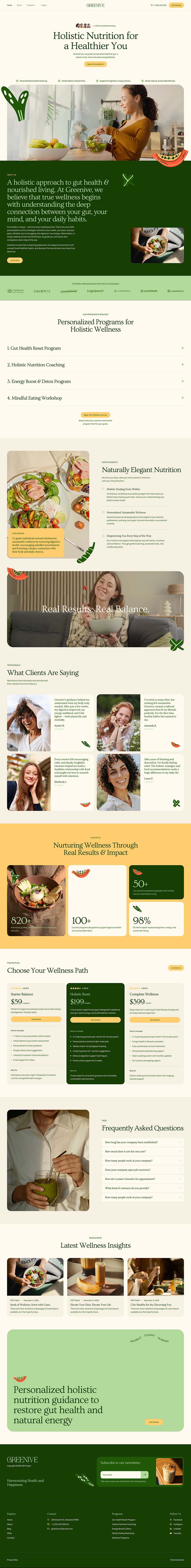 Home — Greenive - Holistic Nutritionist & Gut Health Elementor Template