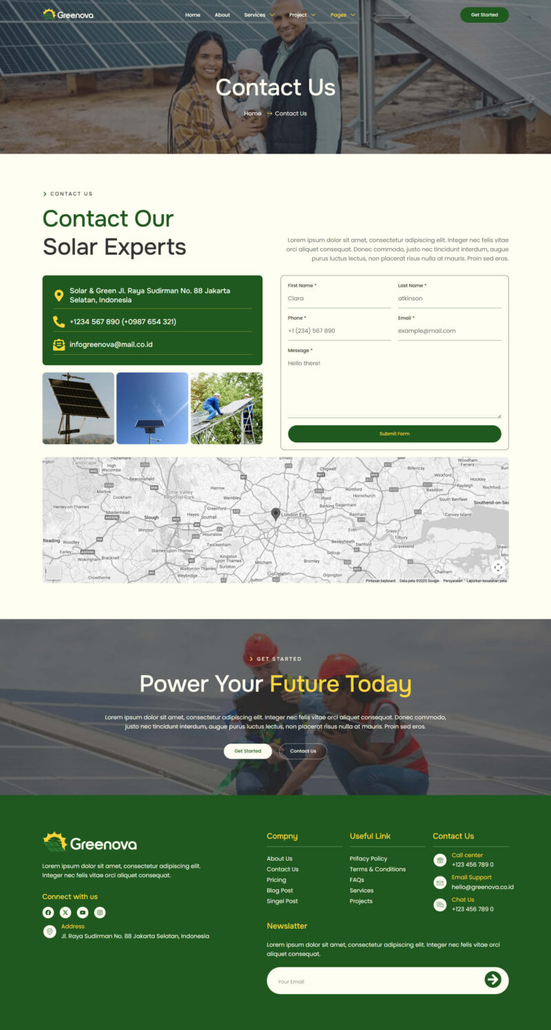 Contact Us — Greenova - Solar & Green Renewable Energy Elementor Template