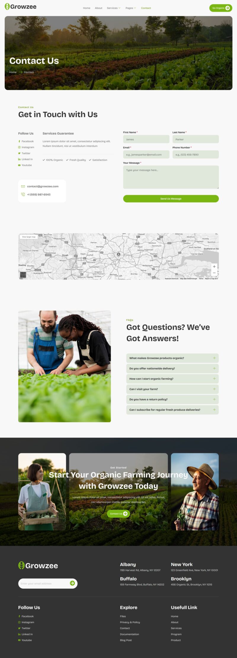 Contact Us — Growzee - Agriculture & Organic Farming Elementor Template
