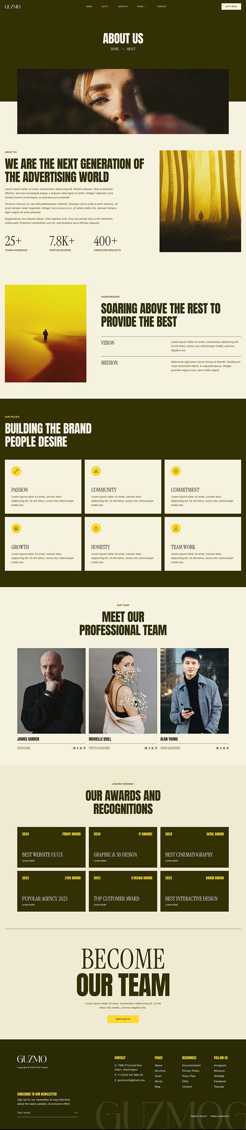 About — Guzmo - Creative Agency & Portfolio Elementor Template