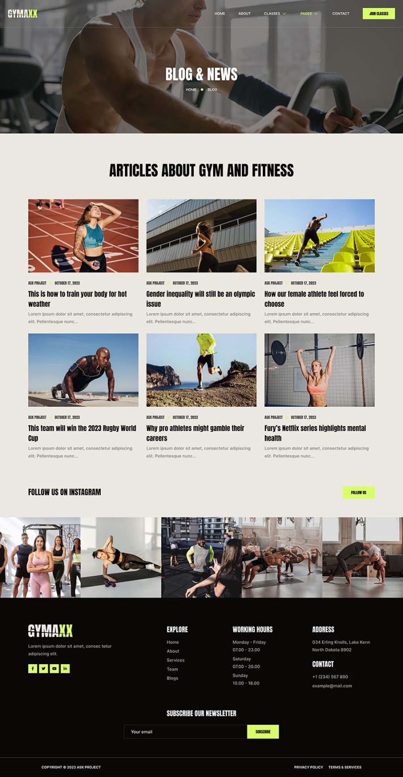 Blog — Gymaxx - Gym & Fitness Center Elementor Template