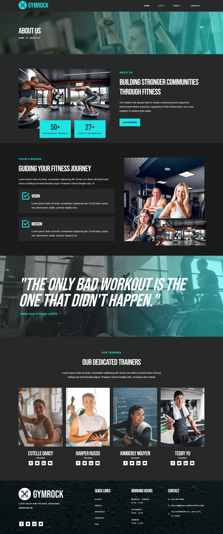 About — Gymrock - Fitness Gym Elementor Template