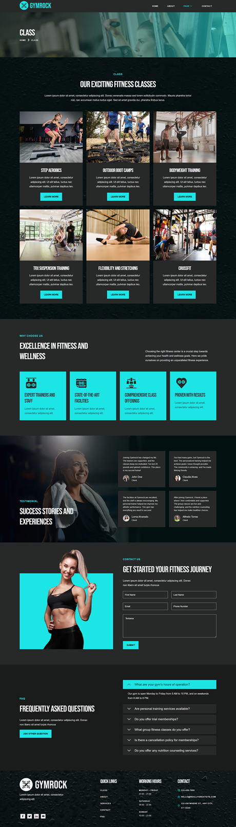 Class — Gymrock - Fitness Gym Elementor Template