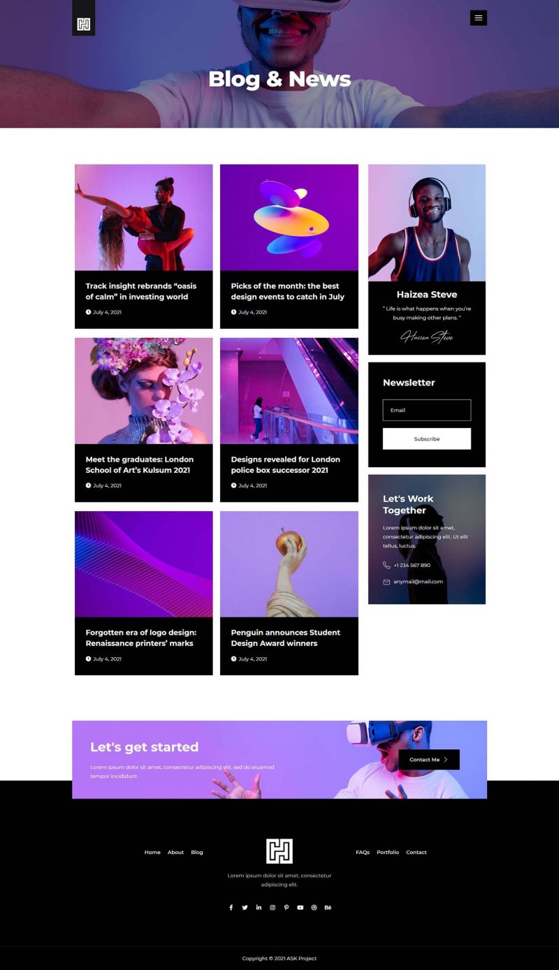 Blog — Haizea - Creative Portfolio & Resume Elementor Template
